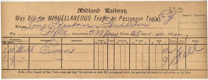 Milk 28-04-04 to Pendleton - Evans (19 galls).jpg - Way Bill: Milk 28-04-04 to Pendleton - Evans (19 galls)